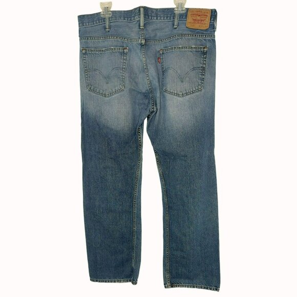 Levis 569 Jeans Loose Straight Fit Blue Distressed Denim Mens W38 L34 - Picture 2 of 6